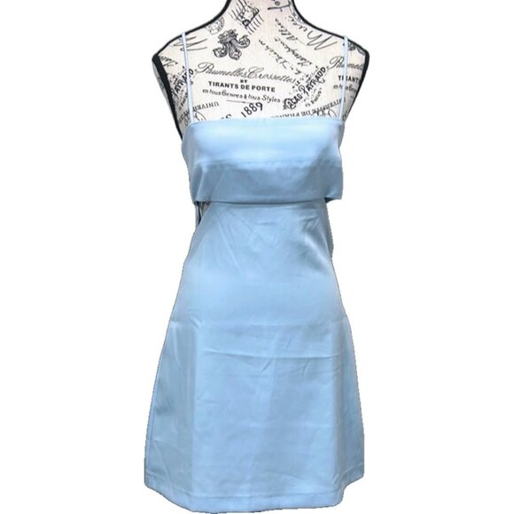 Abbeline Blue Side Cutout A-line Mini Dress - Size M NWT | Cocktail/Formal Edit - Picture 1 of 16